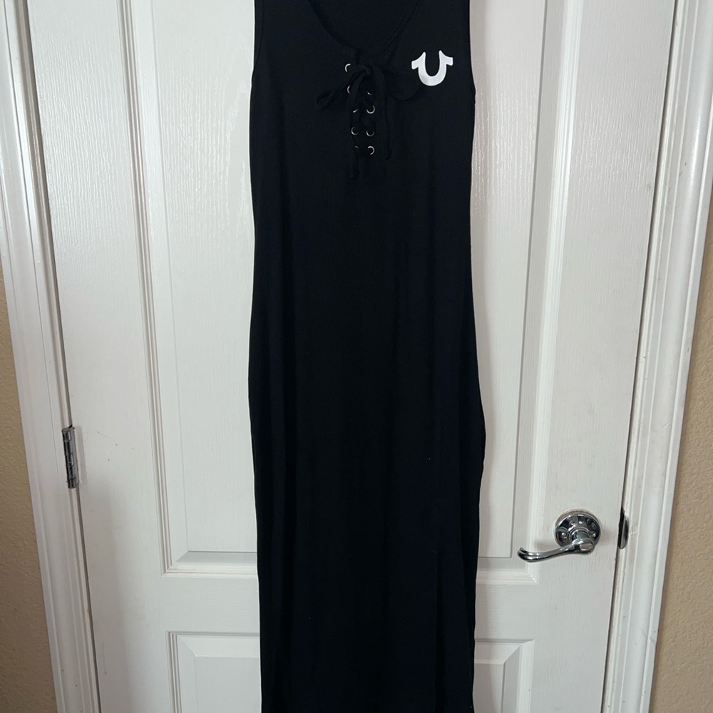 True Religion Black Ribbed maxi dress